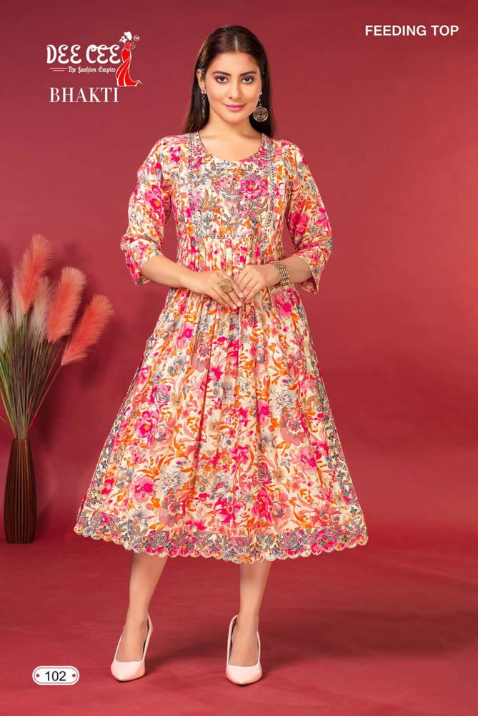 Bhakti By Deecee Rayon Feeding Printed Kurtis Catalog